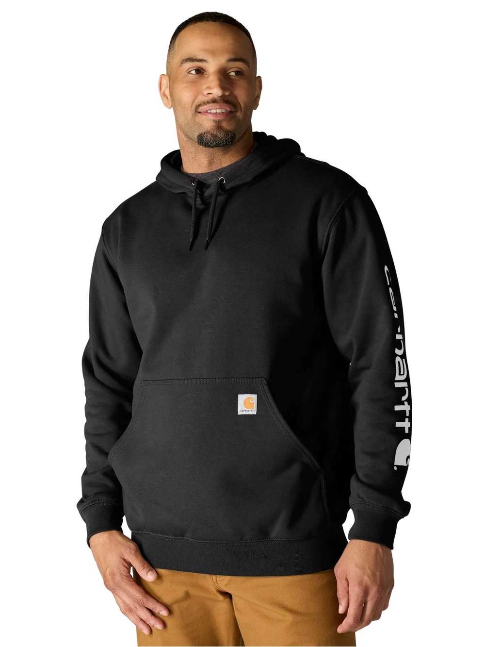 Carhartt Black Logo Sleeve Hoodie